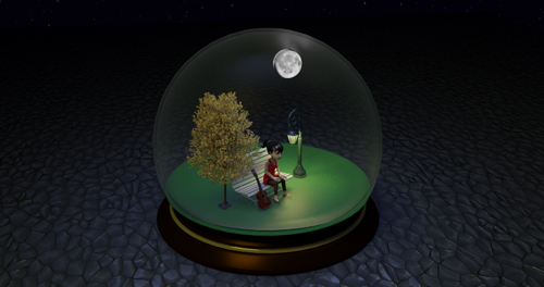 Concept Art ... Glass Globe.. Girl in The Park  preview image